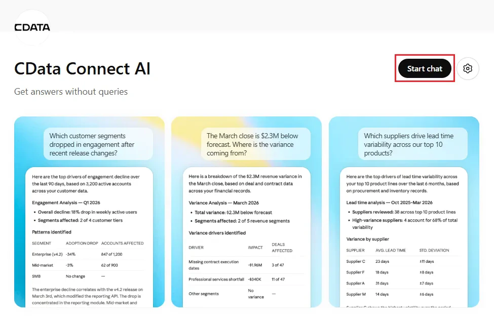 Start chat with CData Connect AI