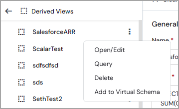 Query derived view