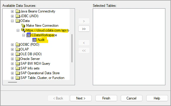 Crystal Reports Data Source