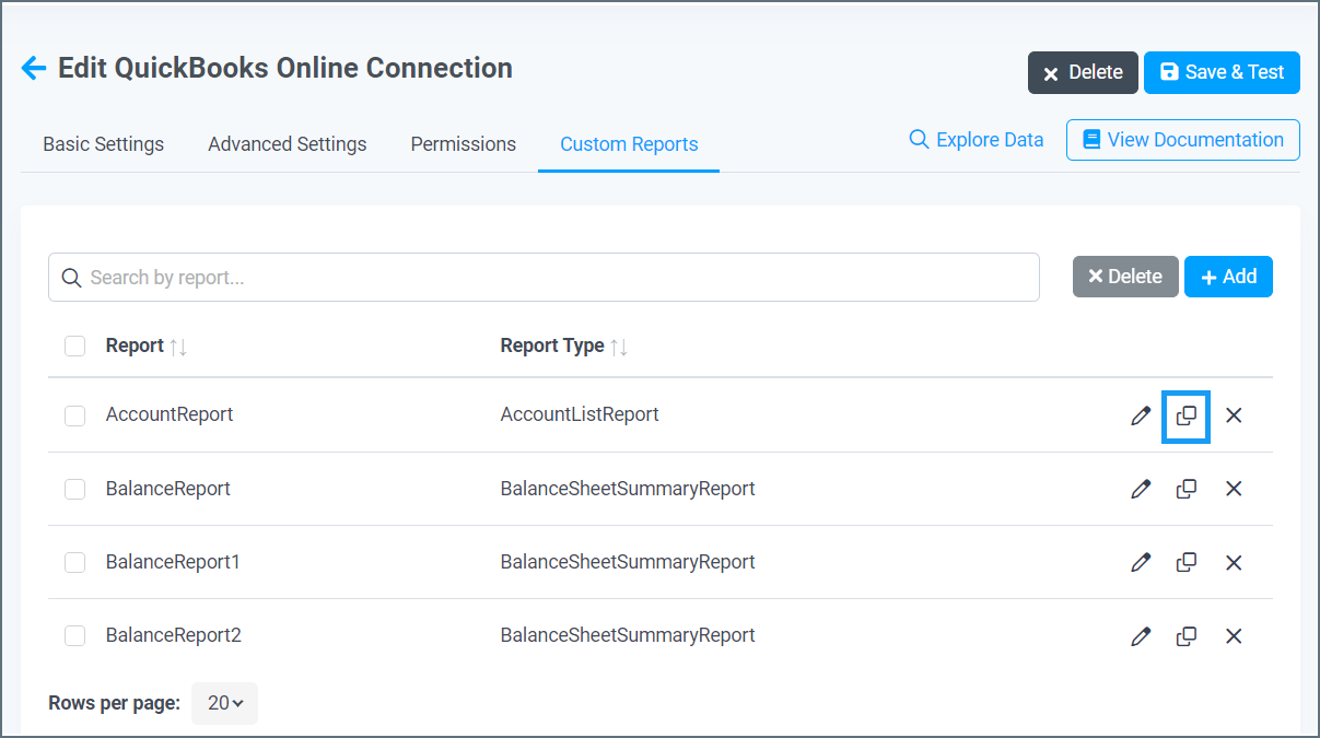Duplicate custom report