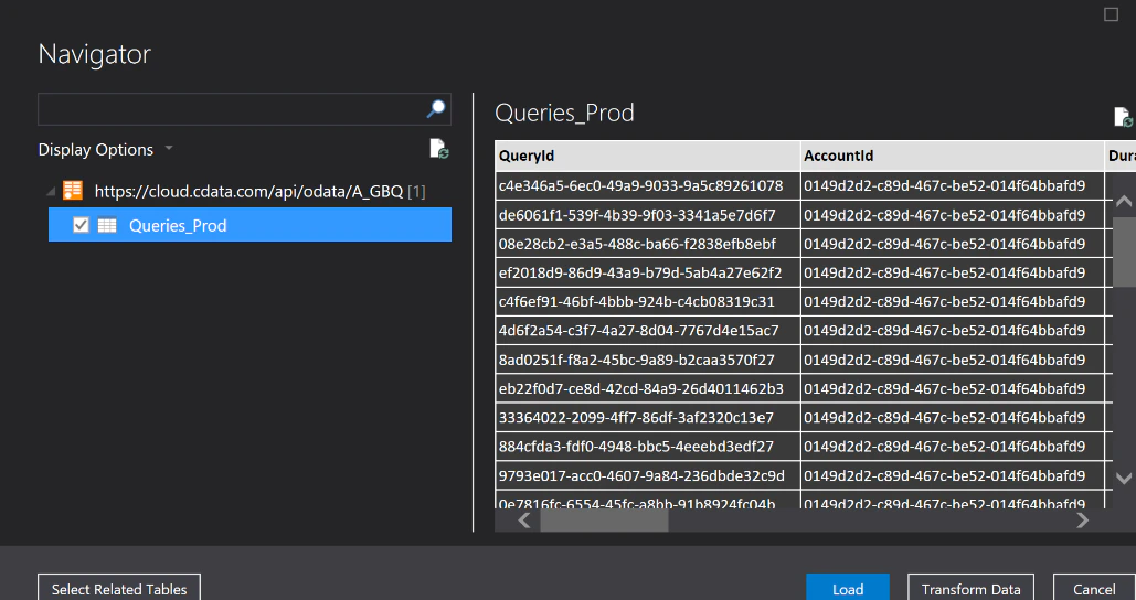 Azure Analysis OData Navigator