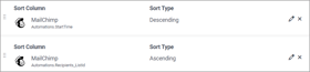 Query builder sort