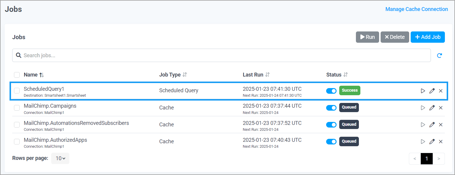 Scheduled queries jobs