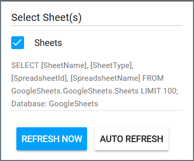 Sheets refresh