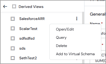 Query derived view