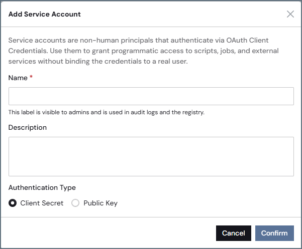 Add a Service Account