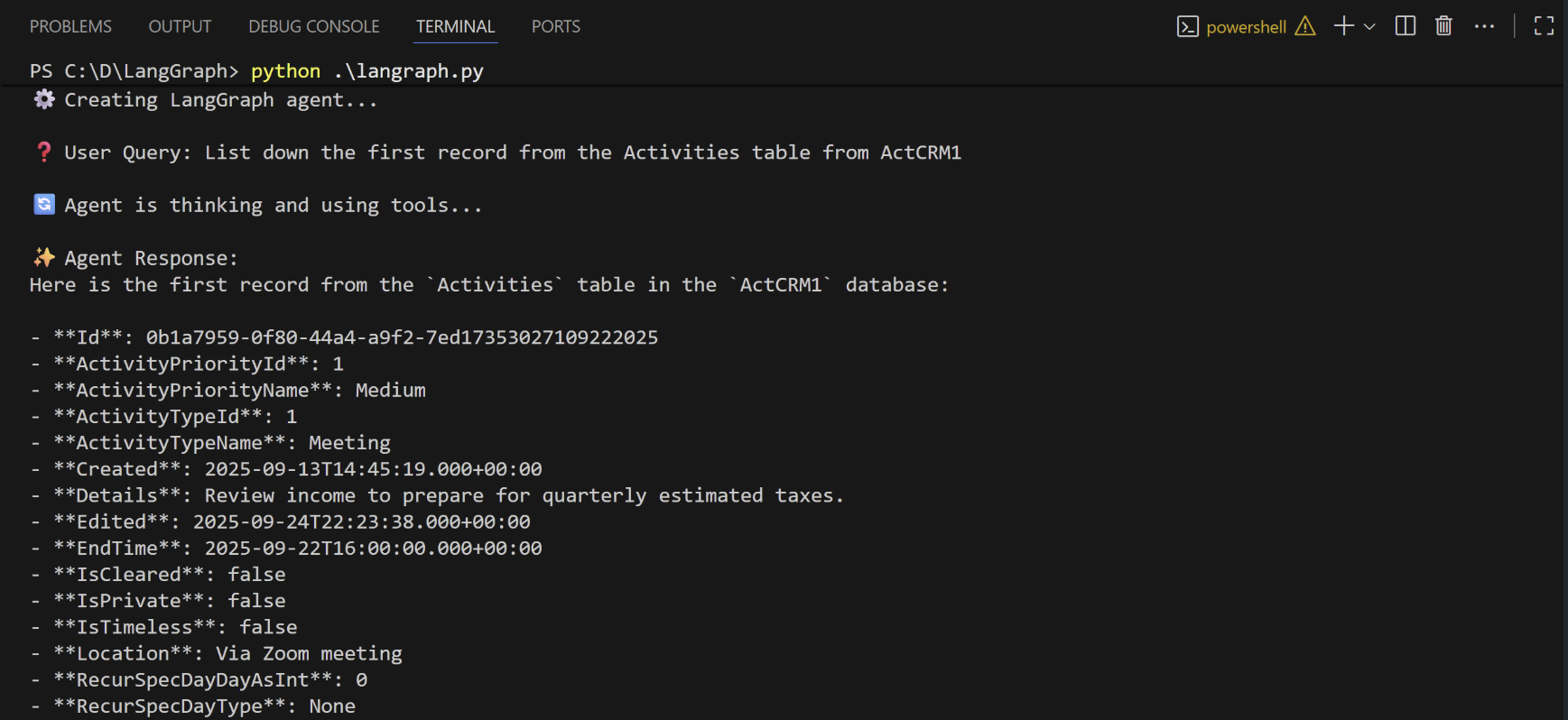 LangGraph Client Terminal