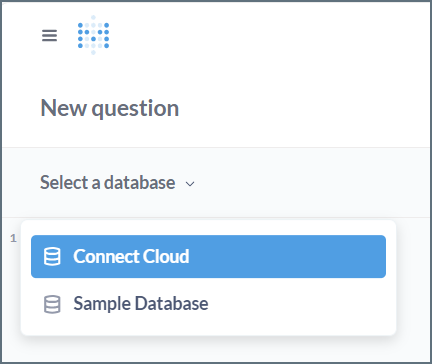 Metabase client select database