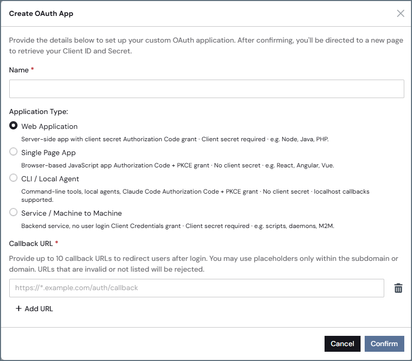 Create OAuth App