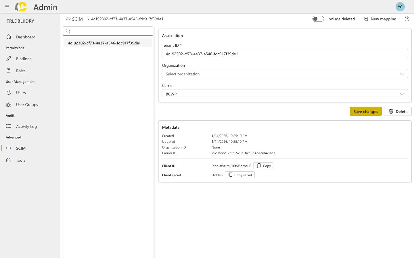 SCIM mapping details