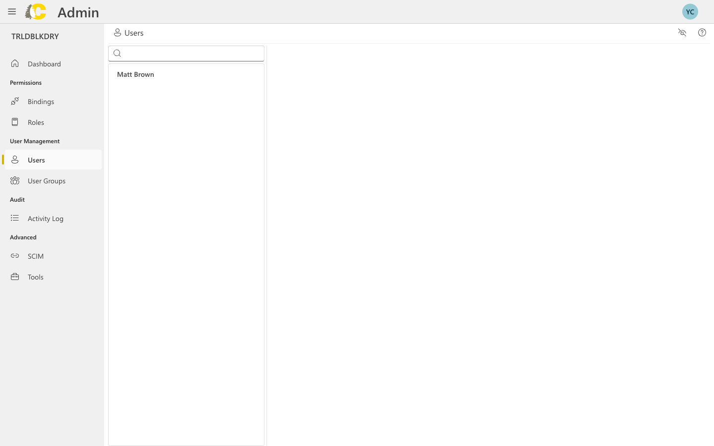 Users list with search