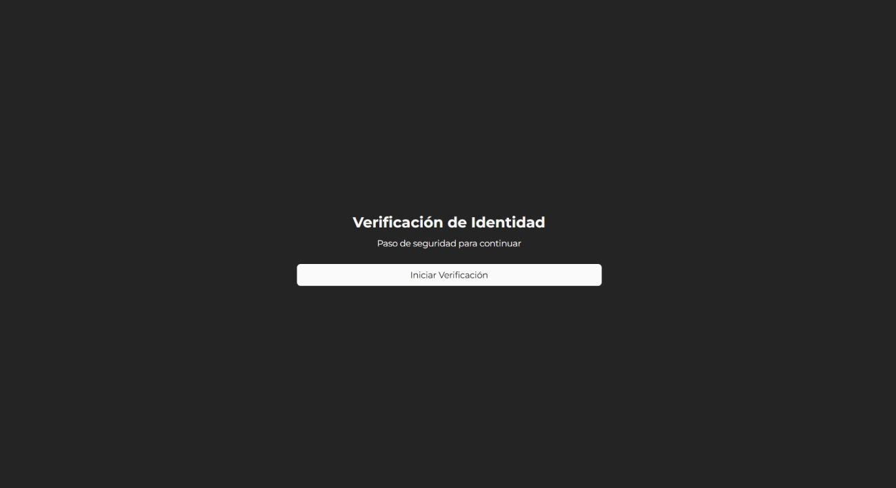 Pantalla de verificación de identidad — inicio