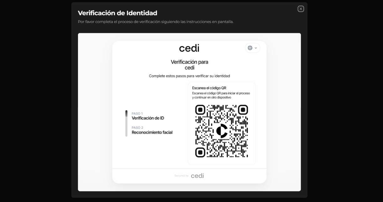 Código QR y continuar en el móvil