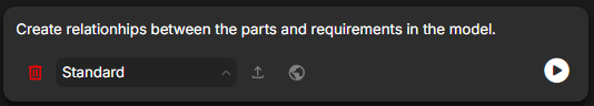Prompting Davinci to create relationships between parts and requirements