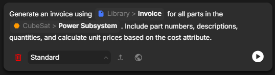 Prompting Davinci to generate an invoice using model data