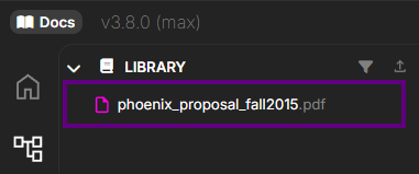 File library showing uploaded technical documents in Davinci