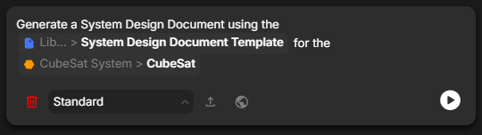 Prompting Davinci to generate a document using a specific template and model element