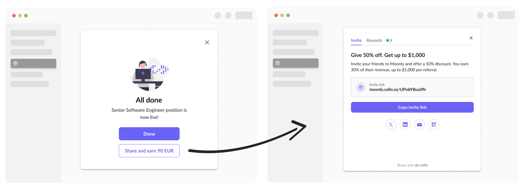 Email template with referral link integration example