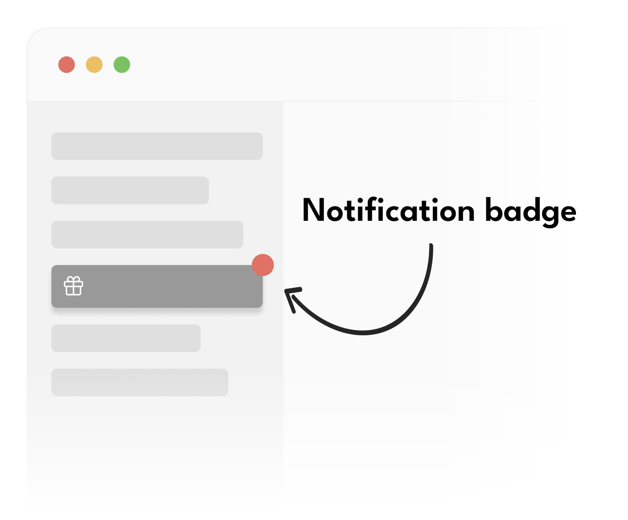 Notification badge attached to custom launcher showing unread updates