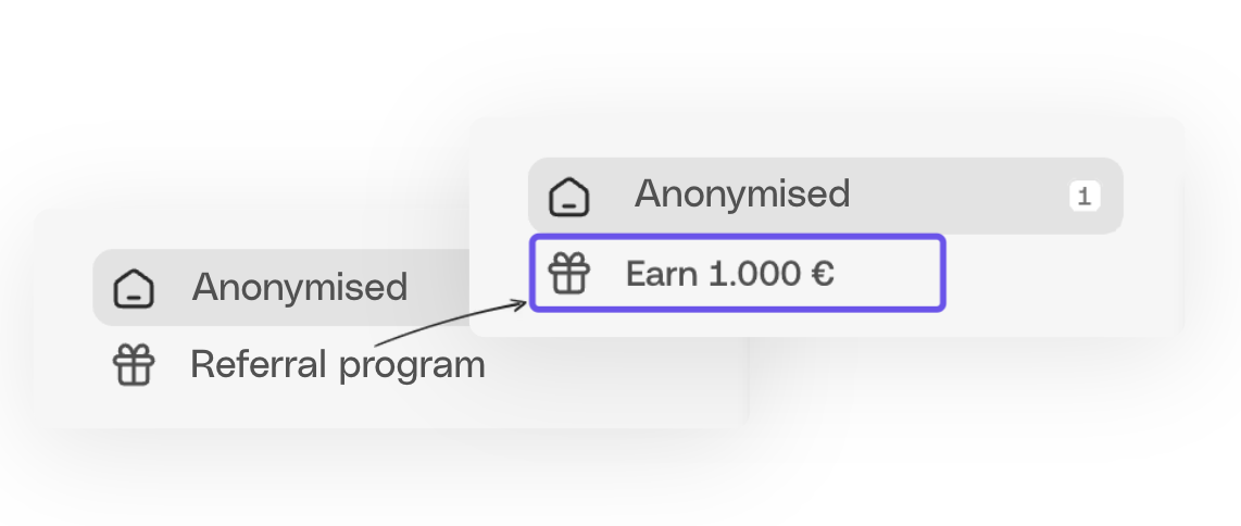 Custom launcher displaying reward amount directly in menu item