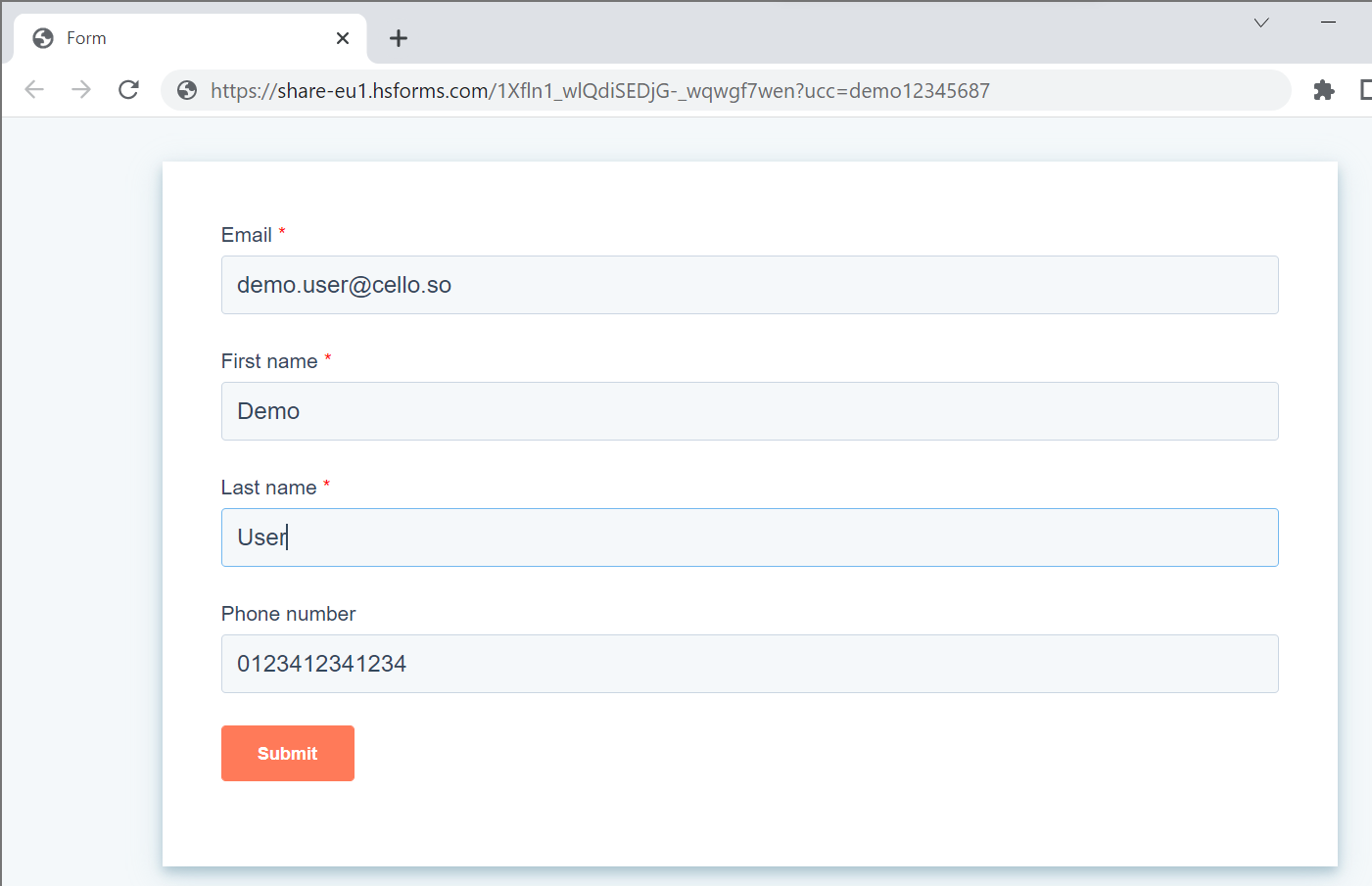 Cello Attribution Capture UCC HubSpot deal with Hubspot Form