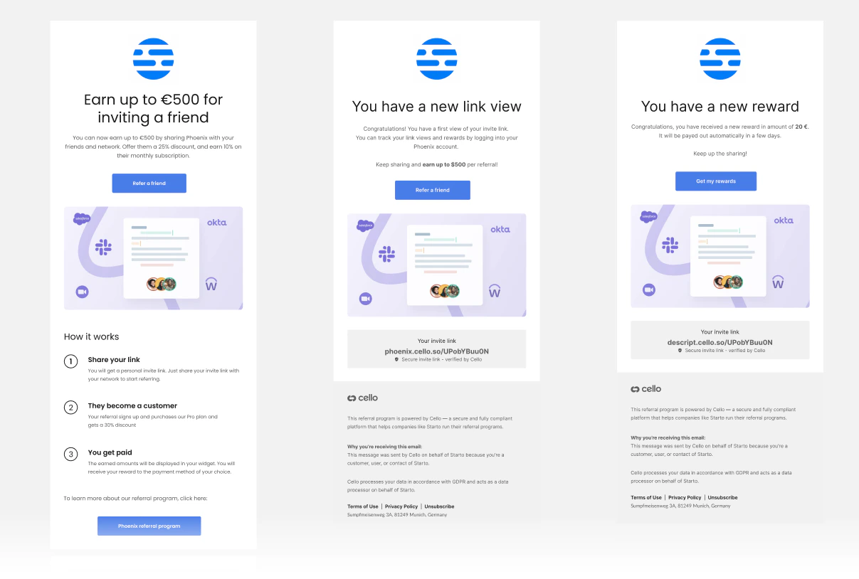 Standard email template examples