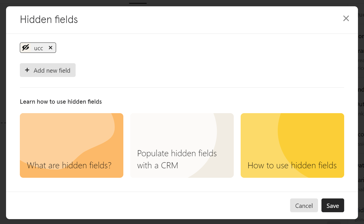 Cello Capture UCC Typeform hidden fields setup
