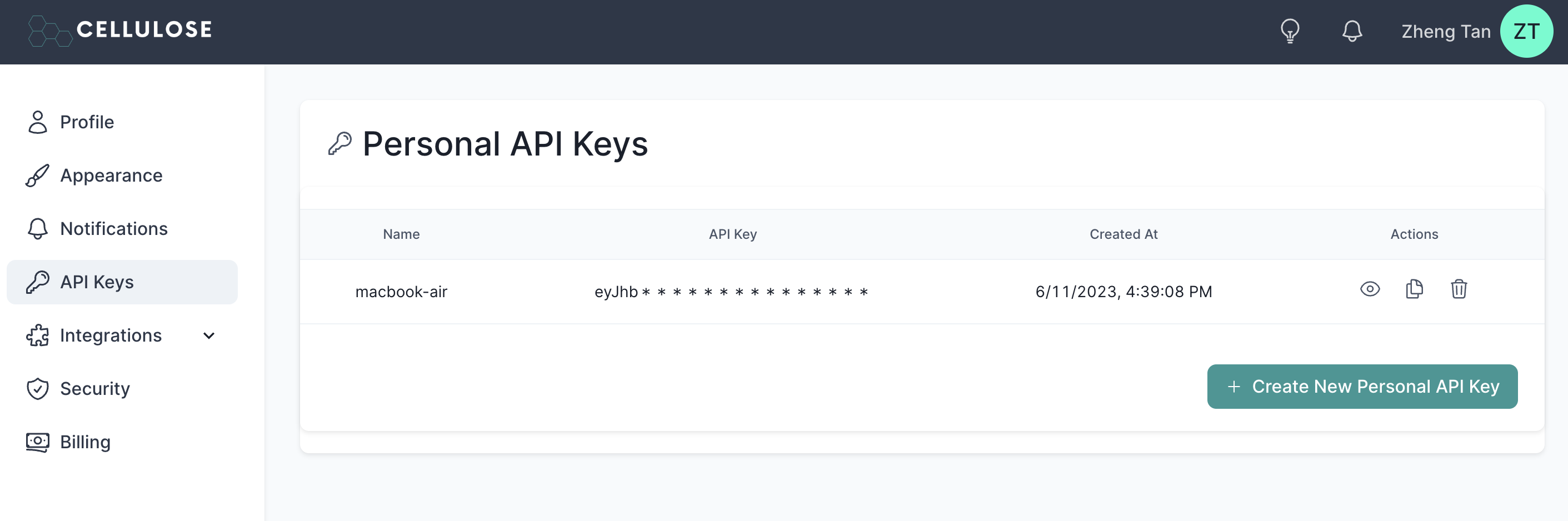List of API keys