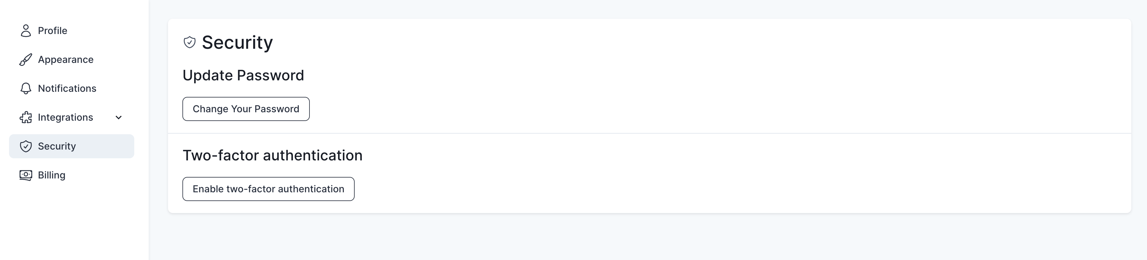 Navigating to Settings