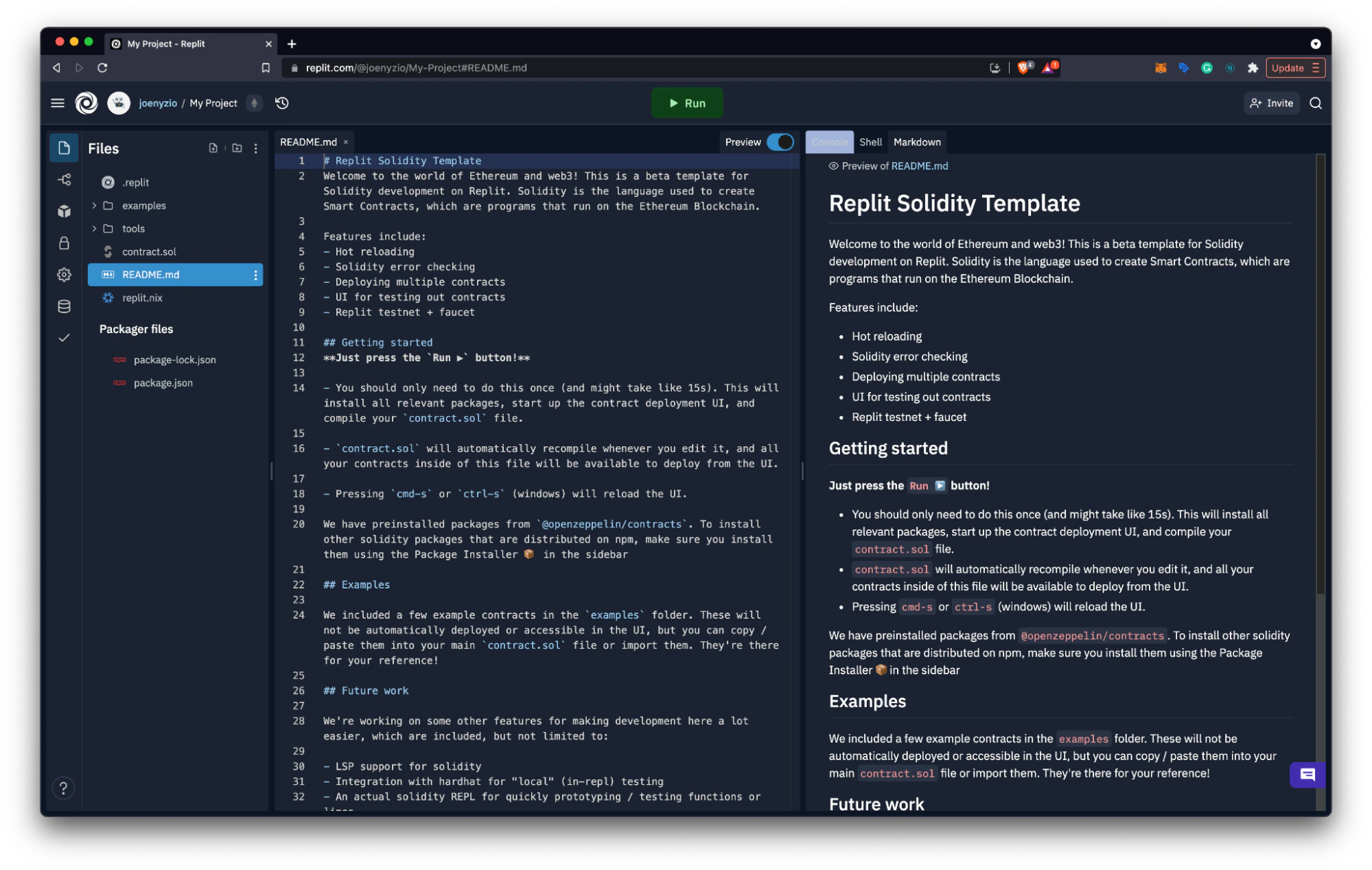 replit solidity template