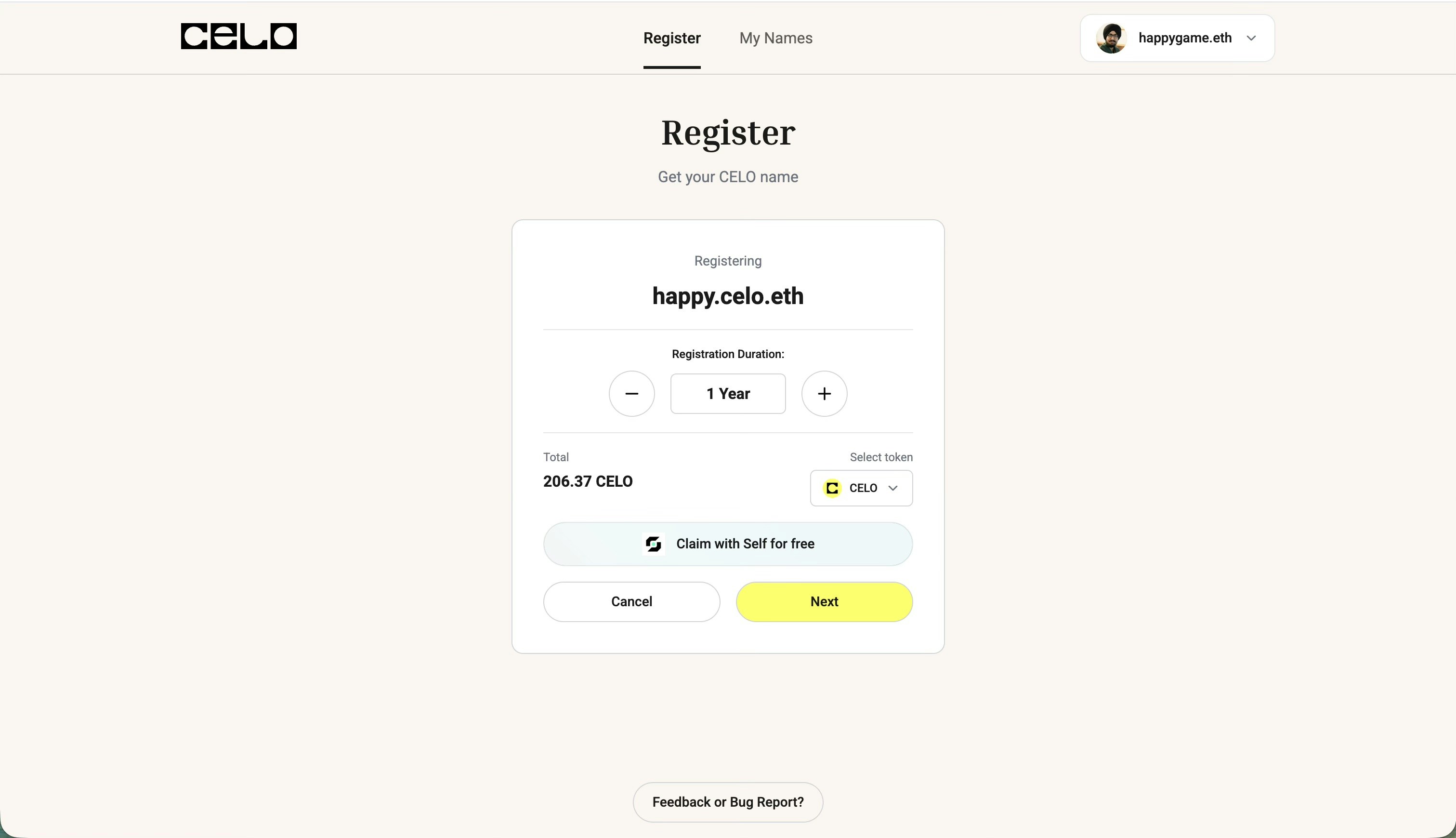 Claim with Self for free