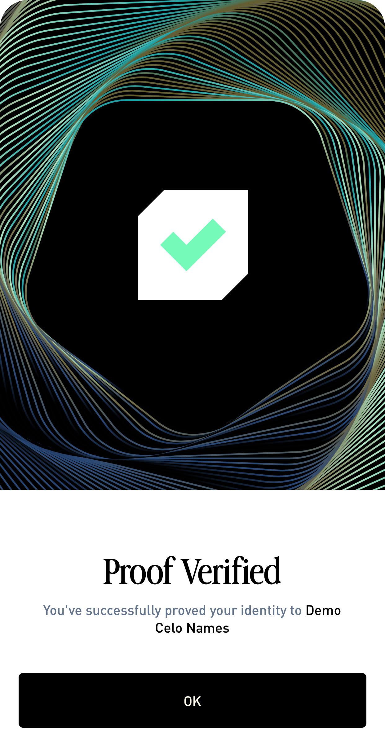 Verification confirmed in Self app