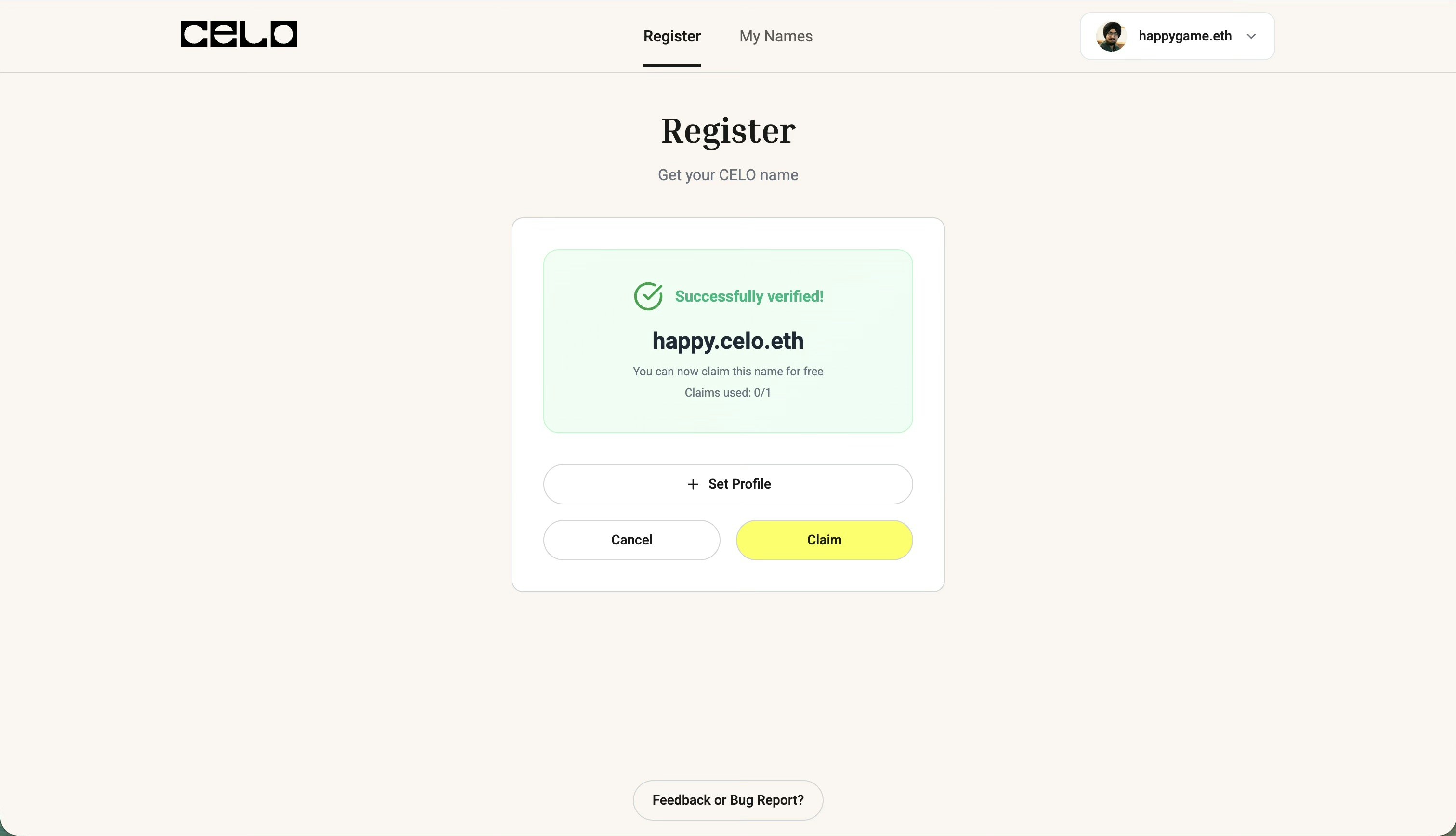 Verification confirmed in browser