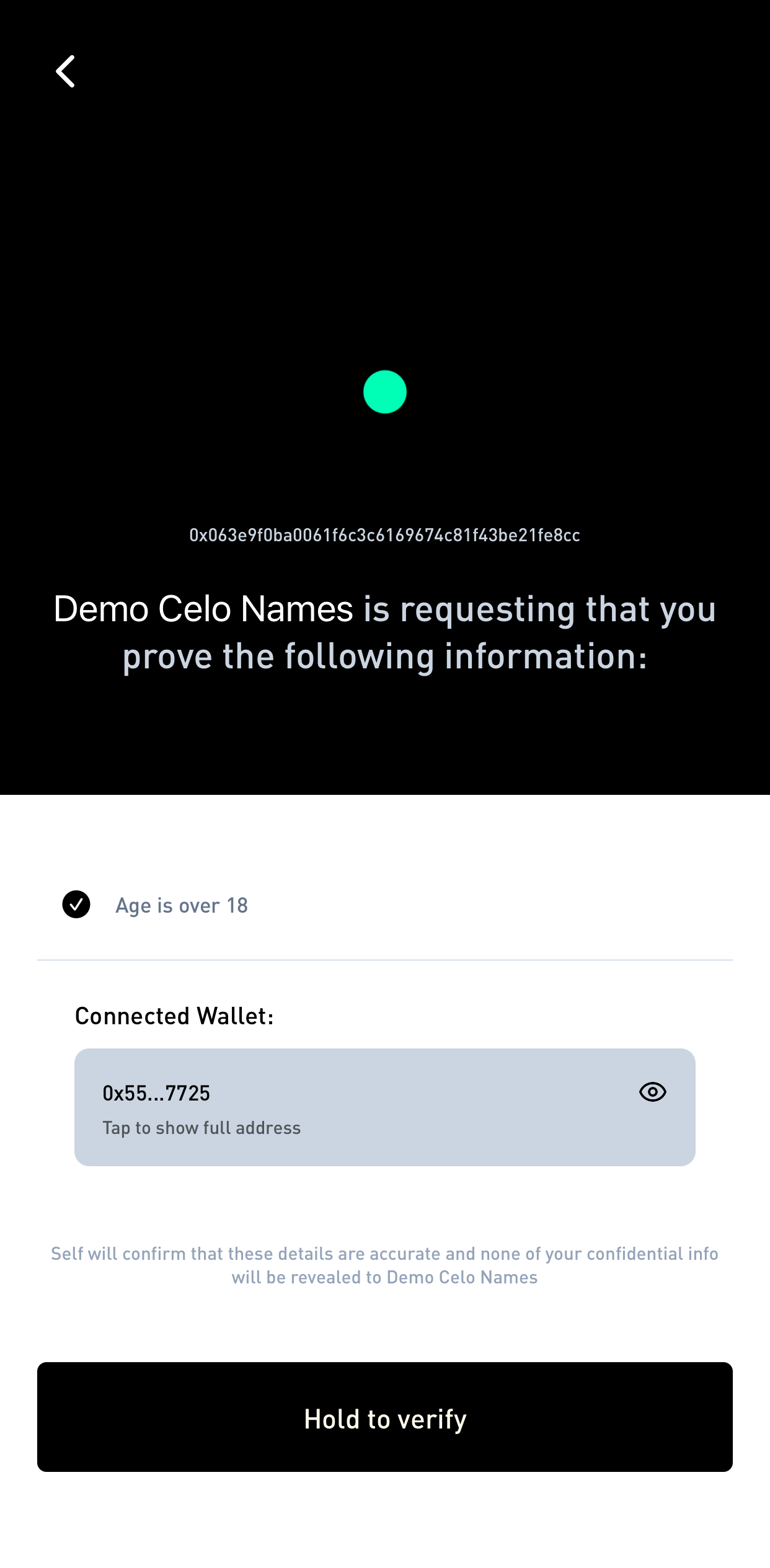 Verify identity in Self app