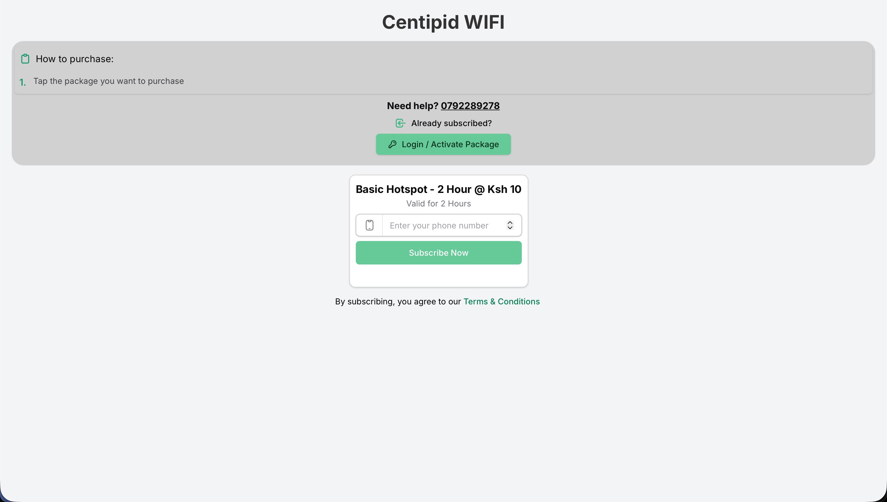Default captive portal