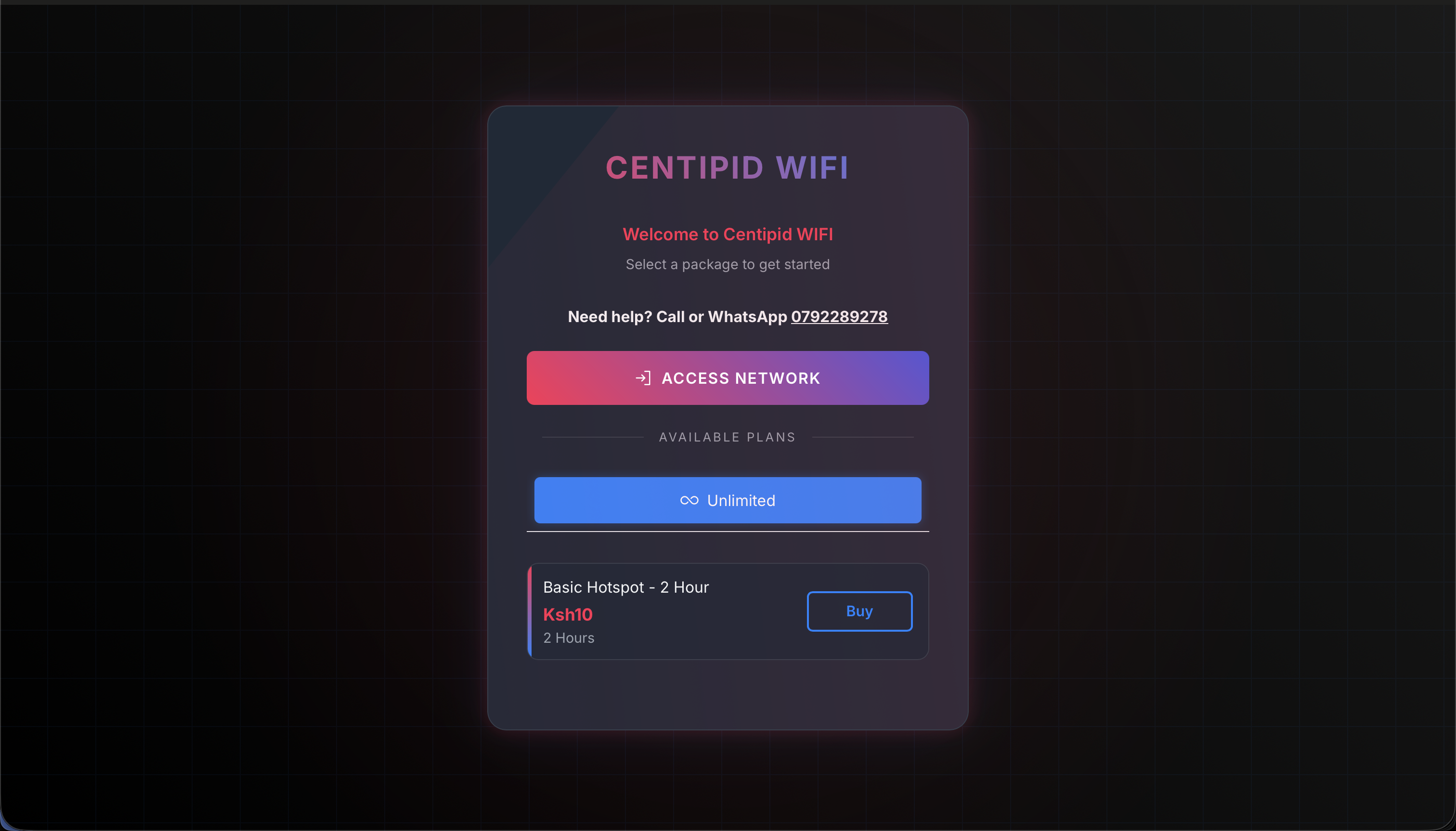 Neon captive portal