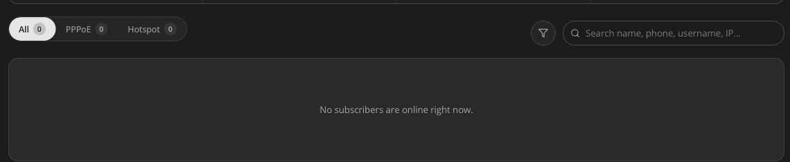 Live session type tabs, filters, and search controls