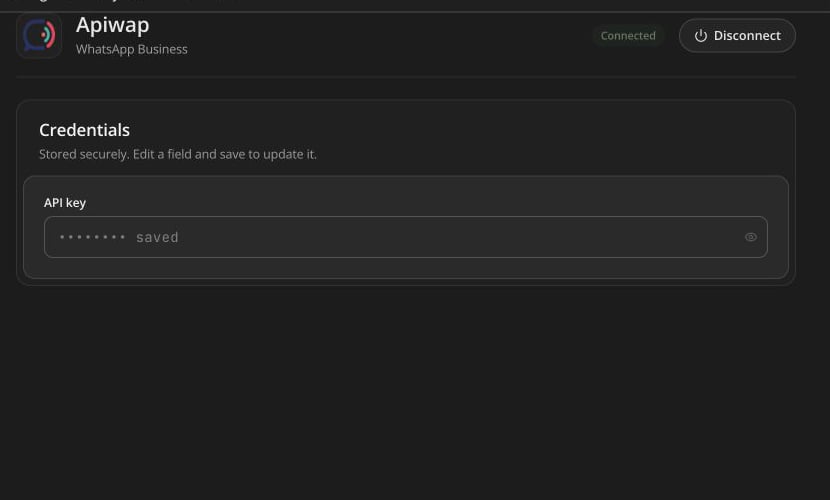 Apiwap WhatsApp credentials in Centipid