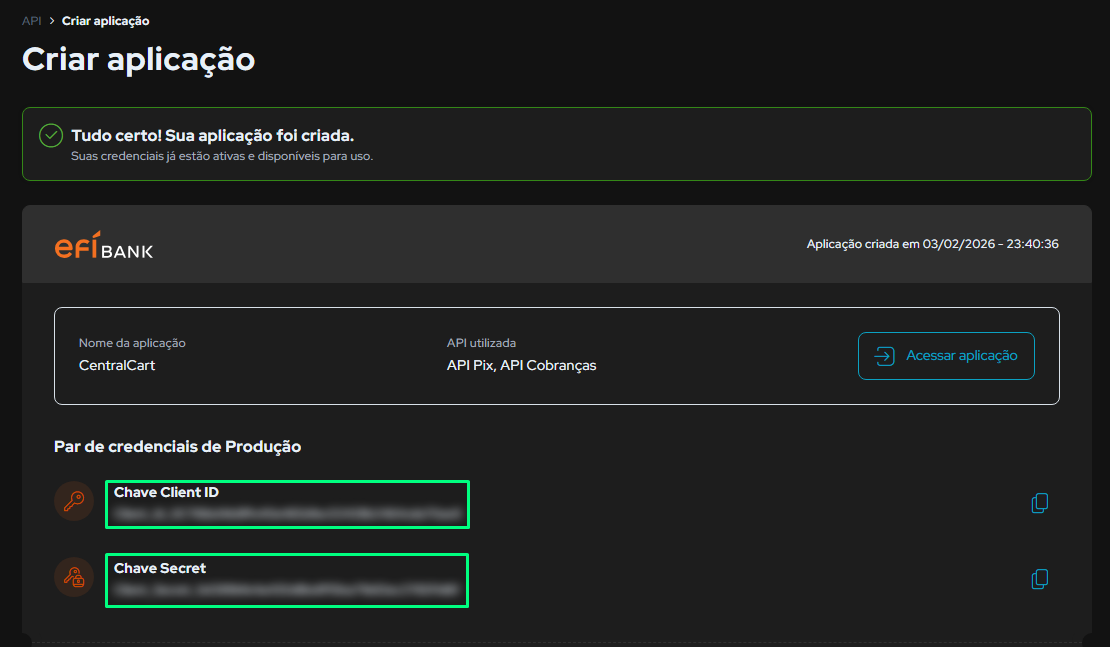 Vinculando Pix na CentralCart