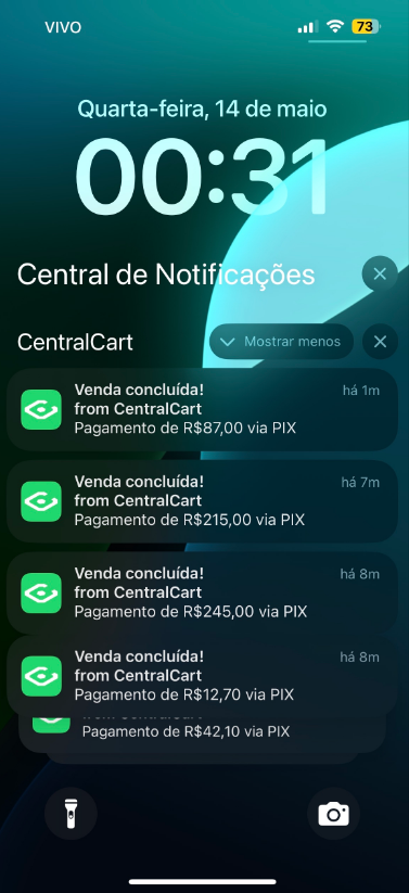 Notificação no aplicativo