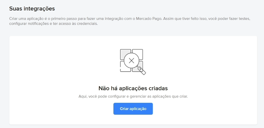Formulário de aplicação do Mercado Pago