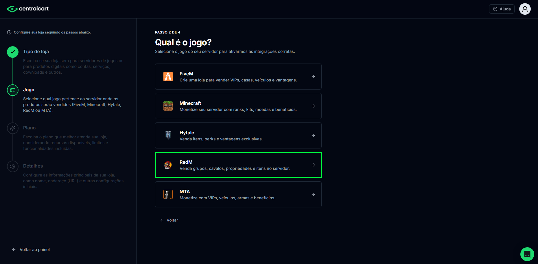 Escolhendo o jogo