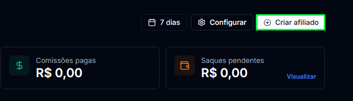 Botão criar afiliado