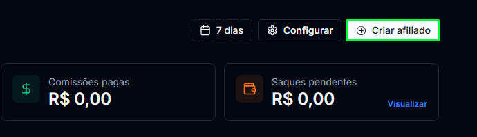 Botão criar afiliado