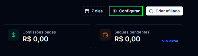Botão configurar