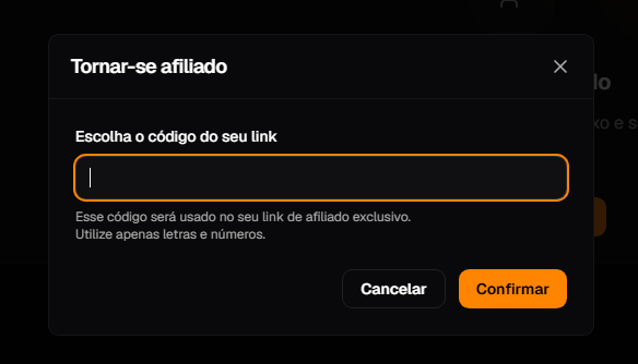 Escolhendo o código do link