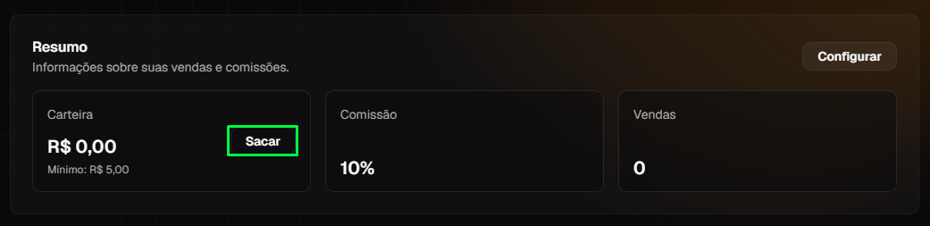 Botão sacar