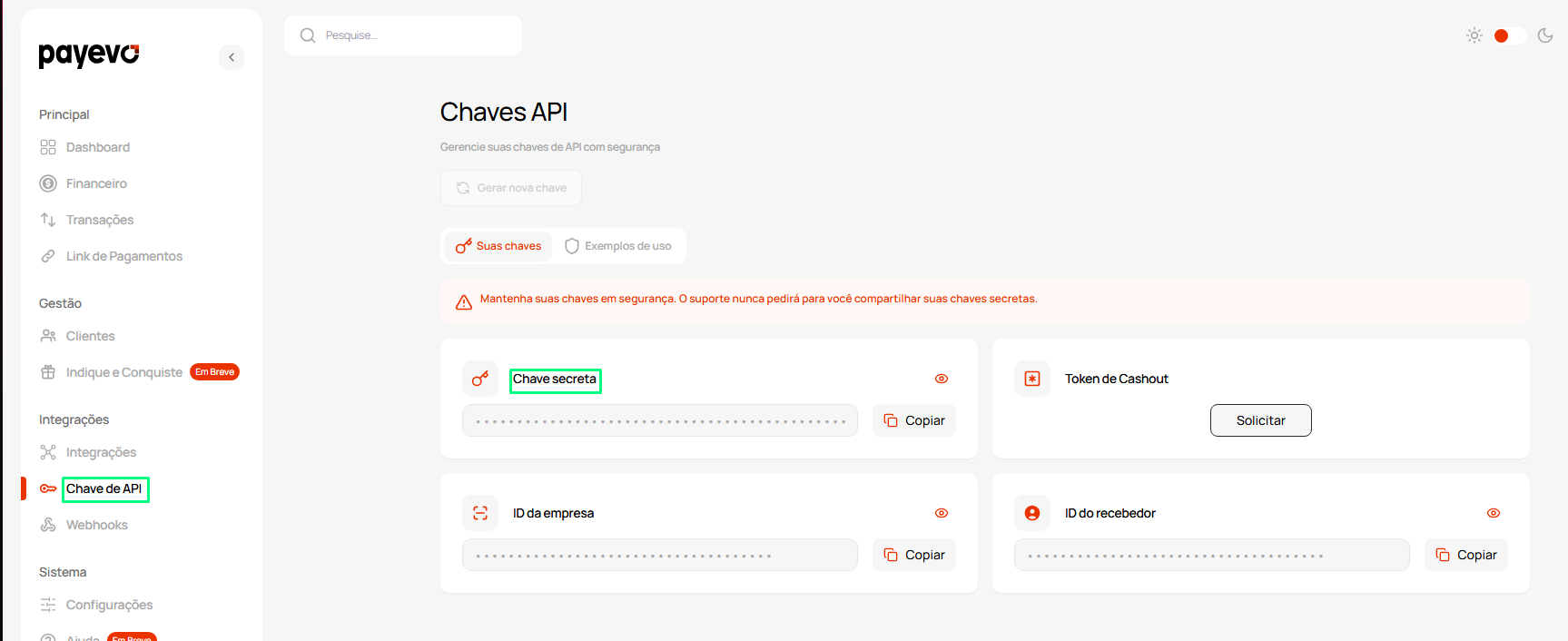 Vinculando Pix na CentralCart