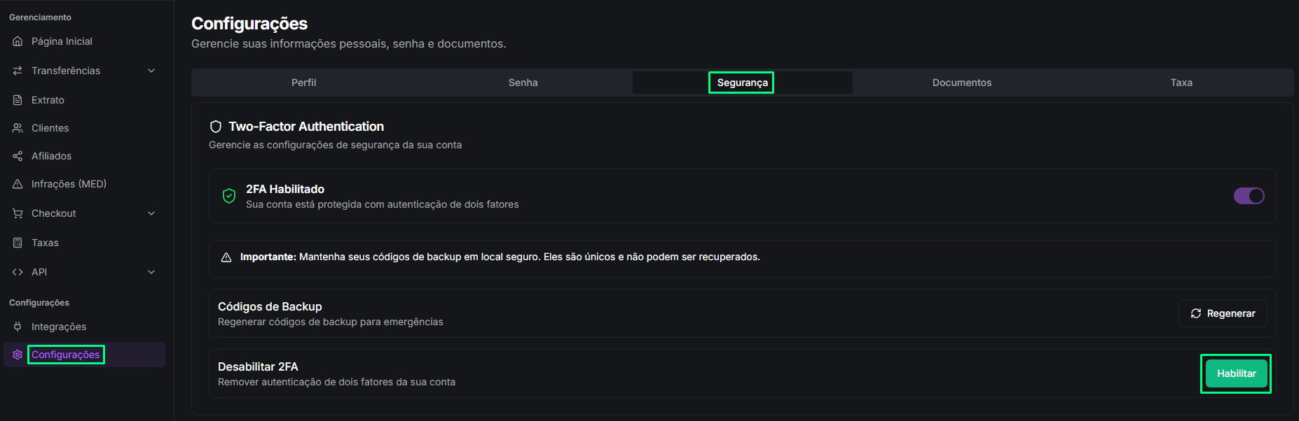 Vinculando Pix na CentralCart