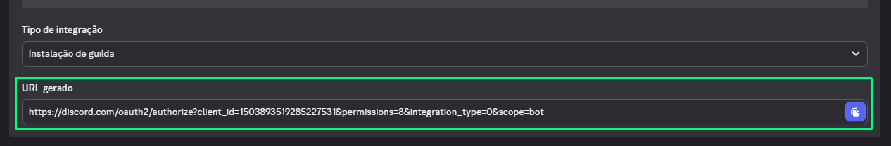 Convidar bot para o Discord